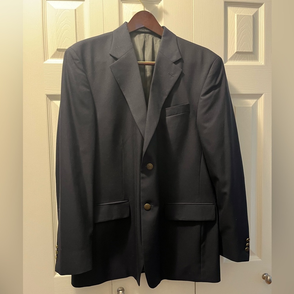 Oscar De La Renta Navy Blue Sport Coat